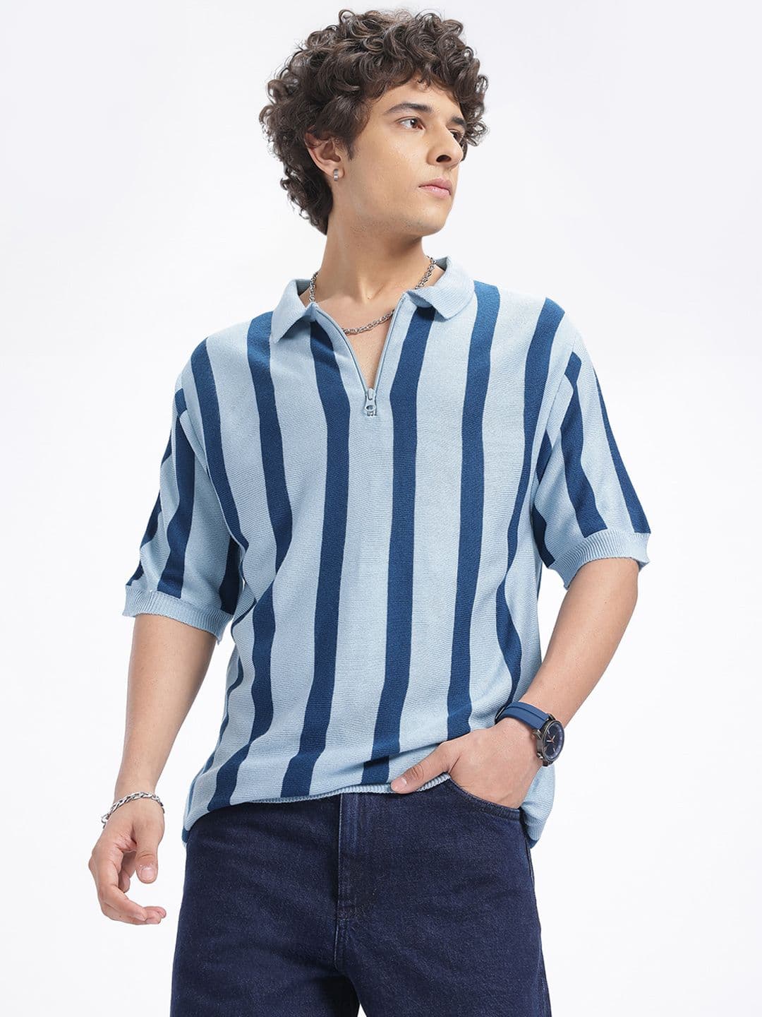 glitchez Striped Acrylic T-shirt - view 1