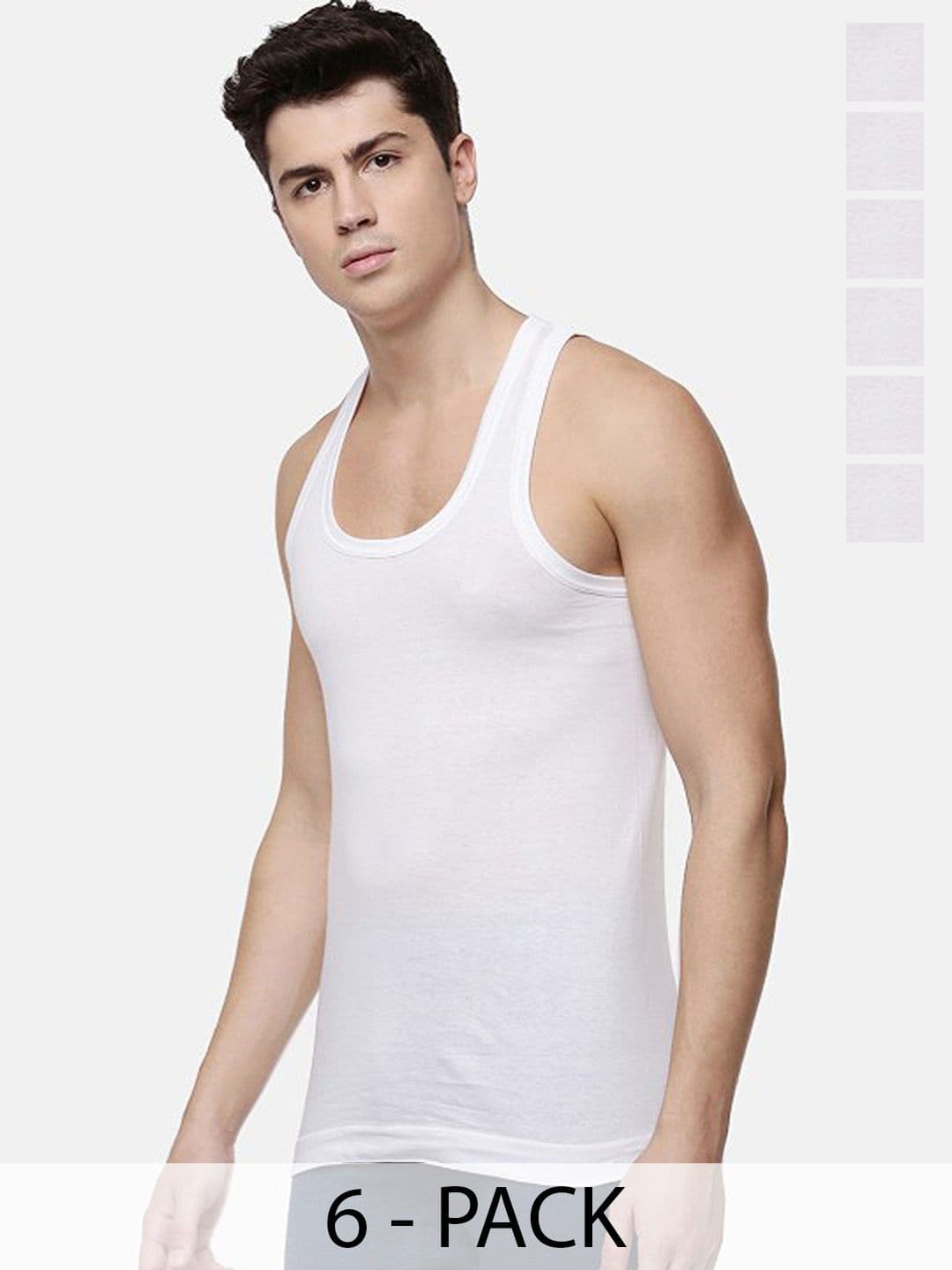 CAVENDERS Pack Of 6 Scoop Neck Pure Cotton Basic Vests White Pure CottonDno-v361st - view 1
