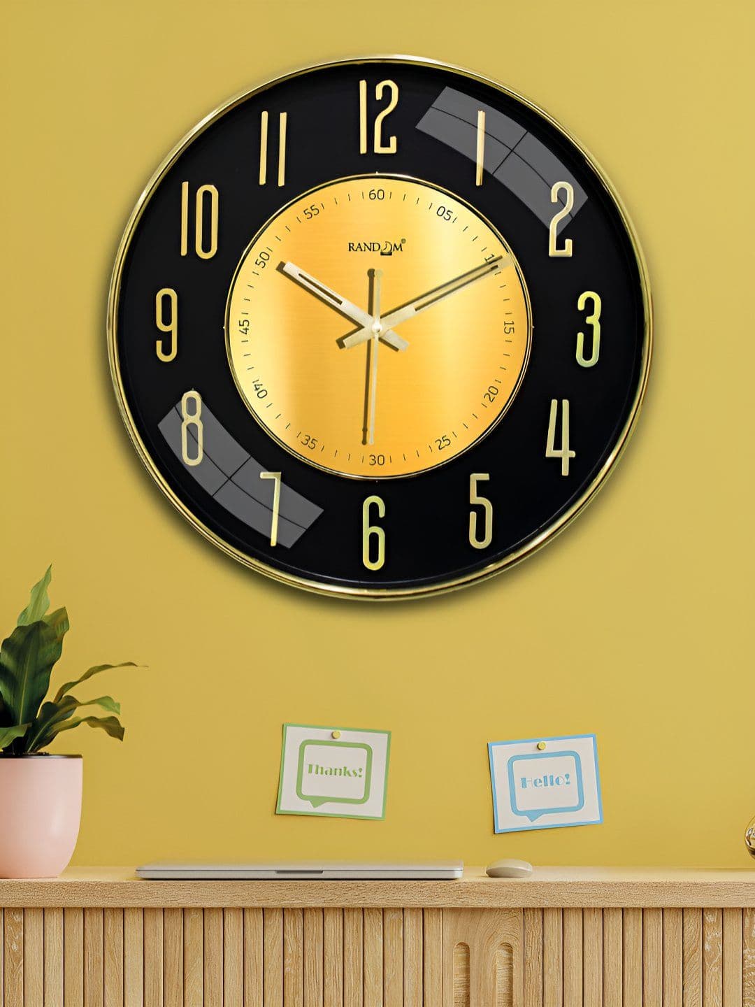 RANDOM Metallic Foil Finish With Sweep Silent Classic 12.75 Inch Wall Clock - view 1