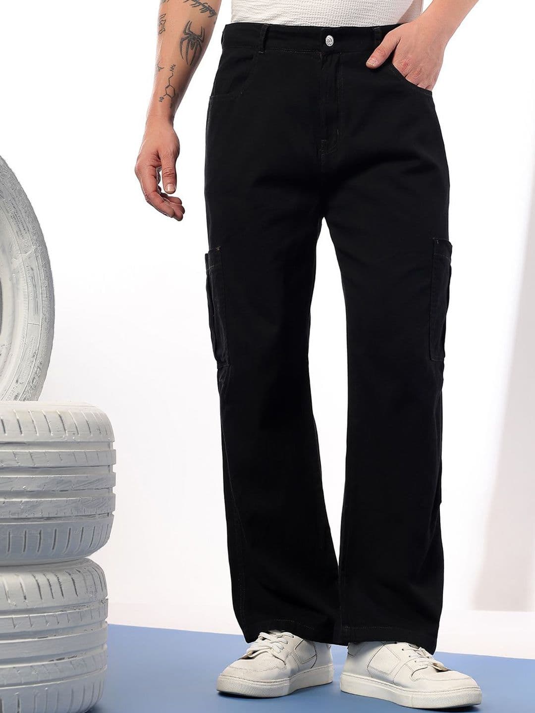 Stylecast X Kotty Men Solid Relaxed Fit Low-Rise Stretchable Jeans - view 1