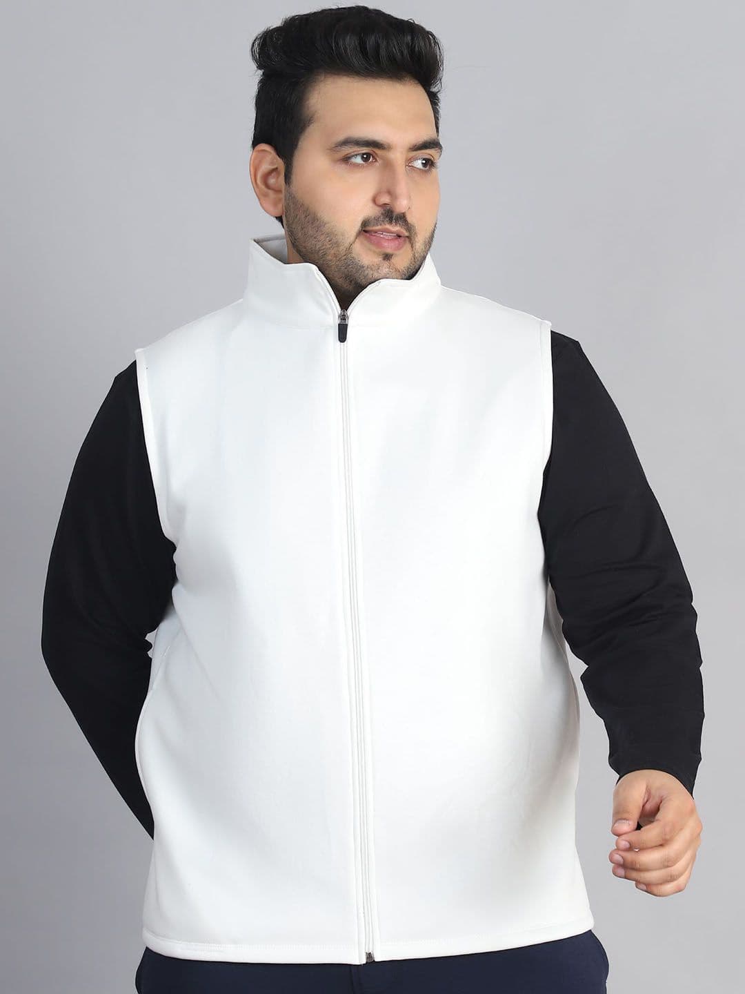 A AND K Stand Collar Cotton Sporty Jacket - view 1