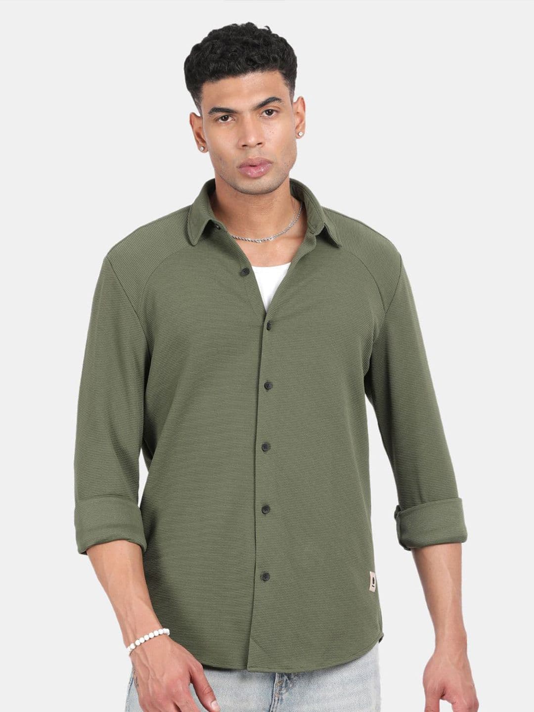 Blu MNKY Men Smart Slim Fit Solid Spread Collar Casual Shirt - view 1