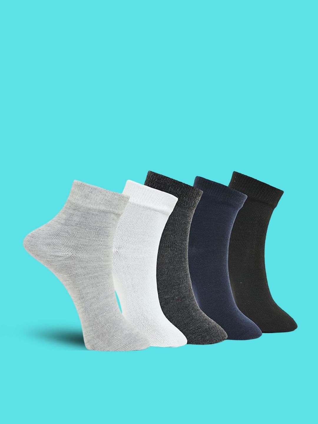 MJE Unisex Pack Of 5 Ankle-Length Everyday Lightweight Socks - view 1