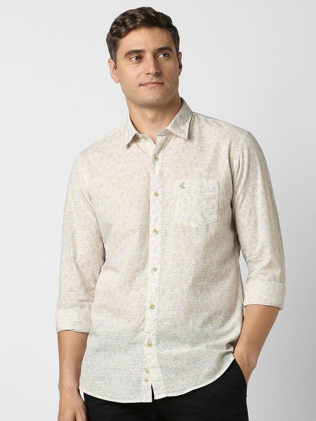 Peter England Casuals Men Slim Fit Floral Printed Spread Collar Cotton Casual Shirt - view 1