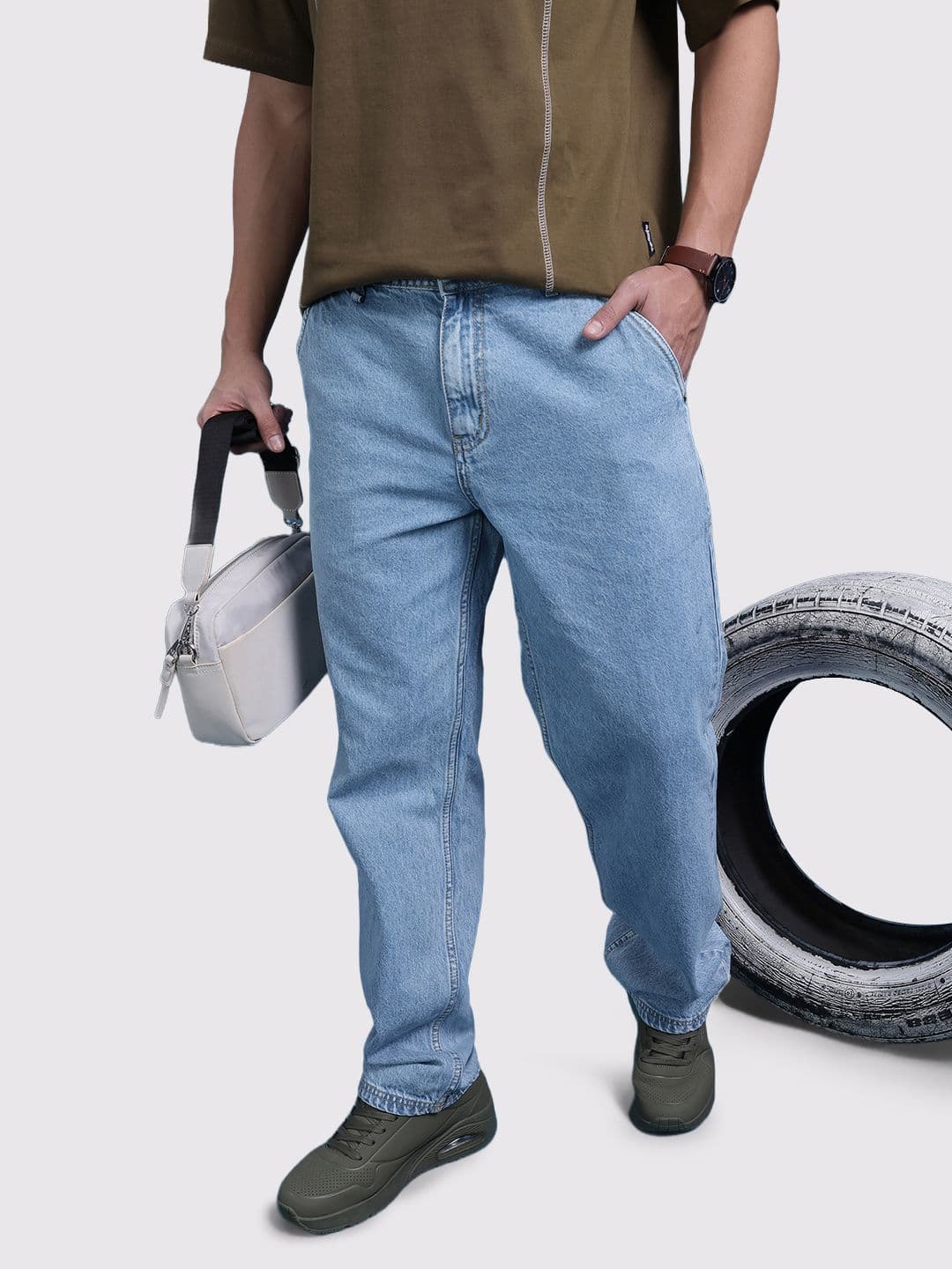 The Roadster Life Co. Men Straight Fit Pure Cotton Jeans - view 1