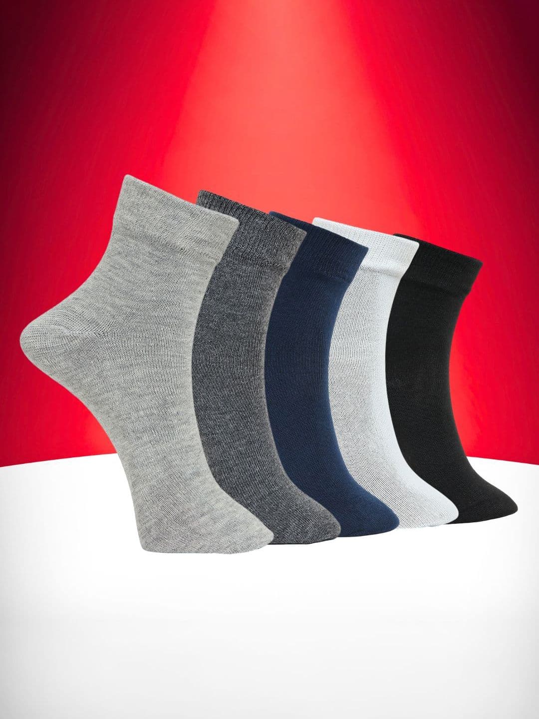 MJE Unisex Pack Of 5 Everyday Lightweight Ankle-Length Socks - view 1