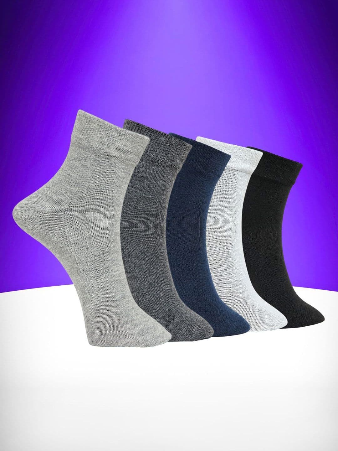 MJE Unisex Pack Of 5 Comfortable Ankle-Length Socks - view 1