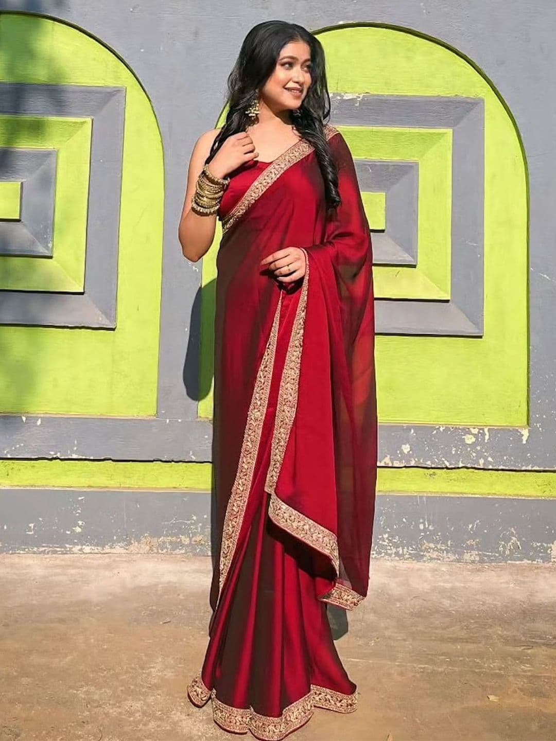 Celeb Styles Embroidered Sequinned Saree - view 1