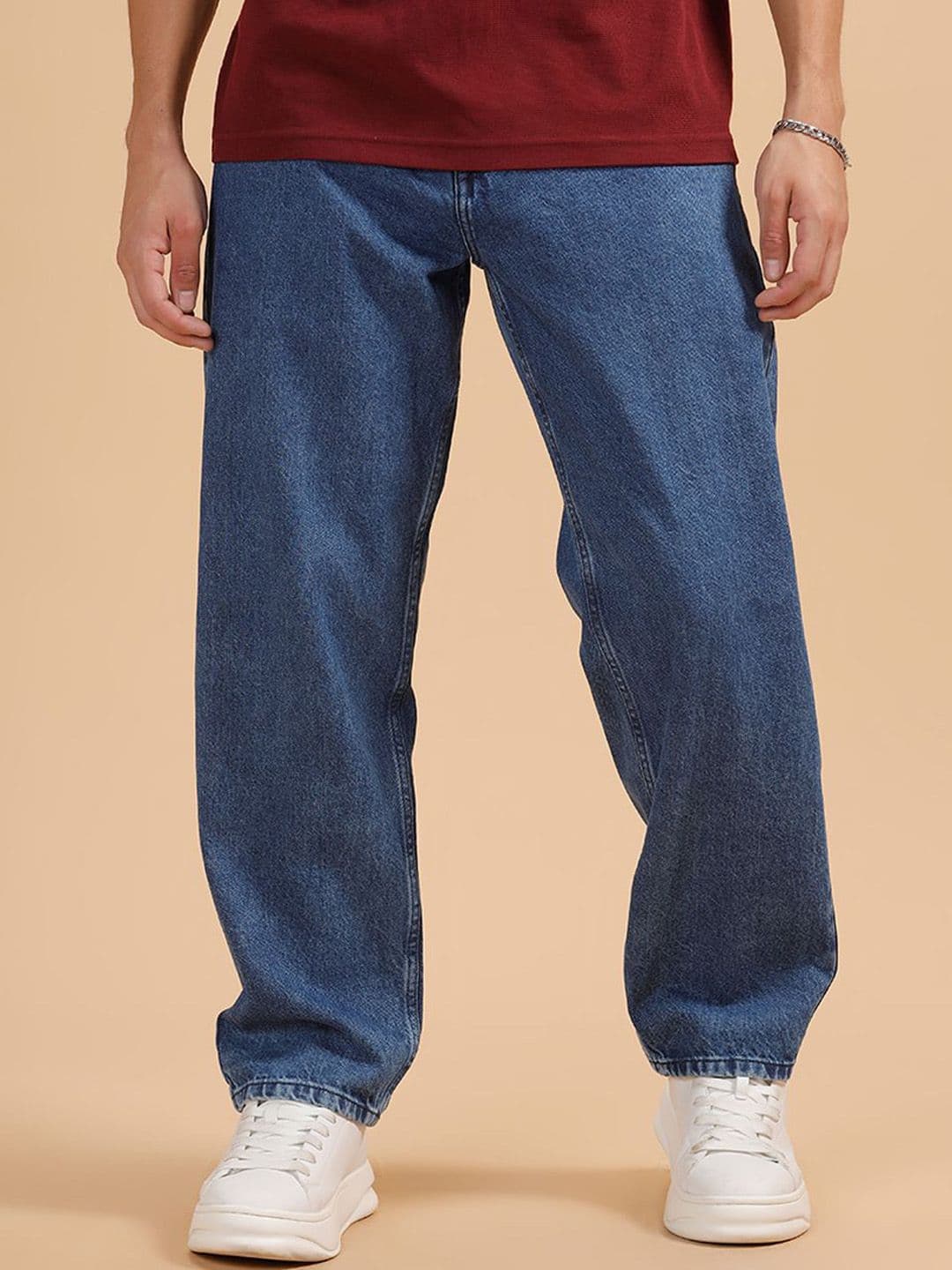 WROGN Men Comfort Wide Leg Mid-Rise Light Fade Jeans - view 1