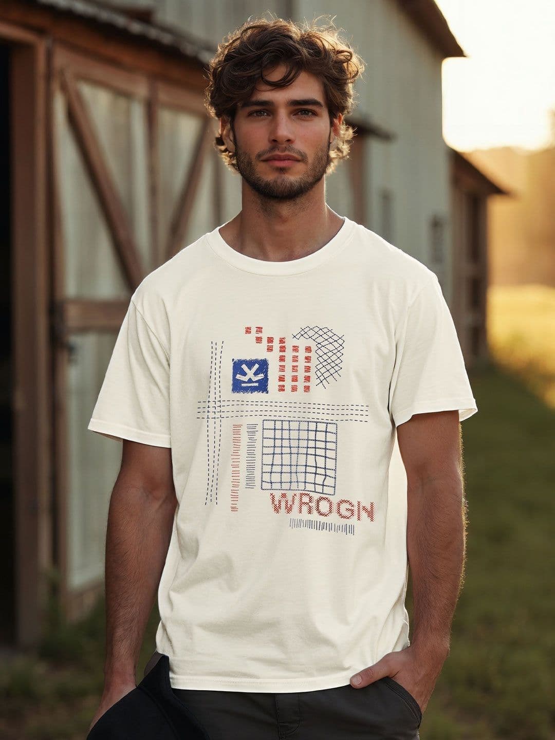 WROGN Men Cotton Typography Printed Drop-Shoulder Sleeves Oversized T-shirt - view 1