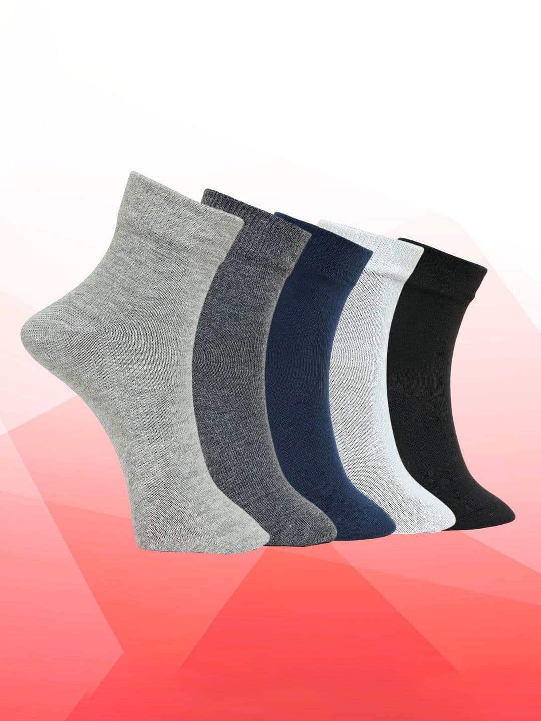 MJE Unisex Pack Of 5 Everyday Lightweight Ankle-Length Socks - view 1