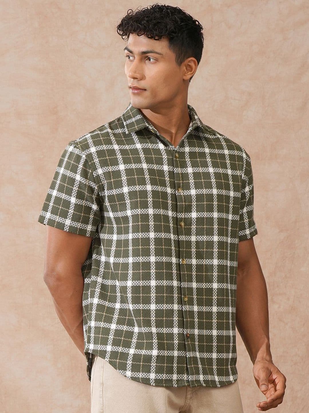 WROGN Men Comfort Tartan Checks Checked Spread Collar Casual Shirt - view 1
