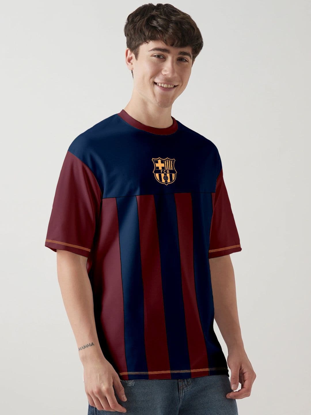 Crazymonk Men Barcelona Printed Graphic Oversized T-Shirt - view 1
