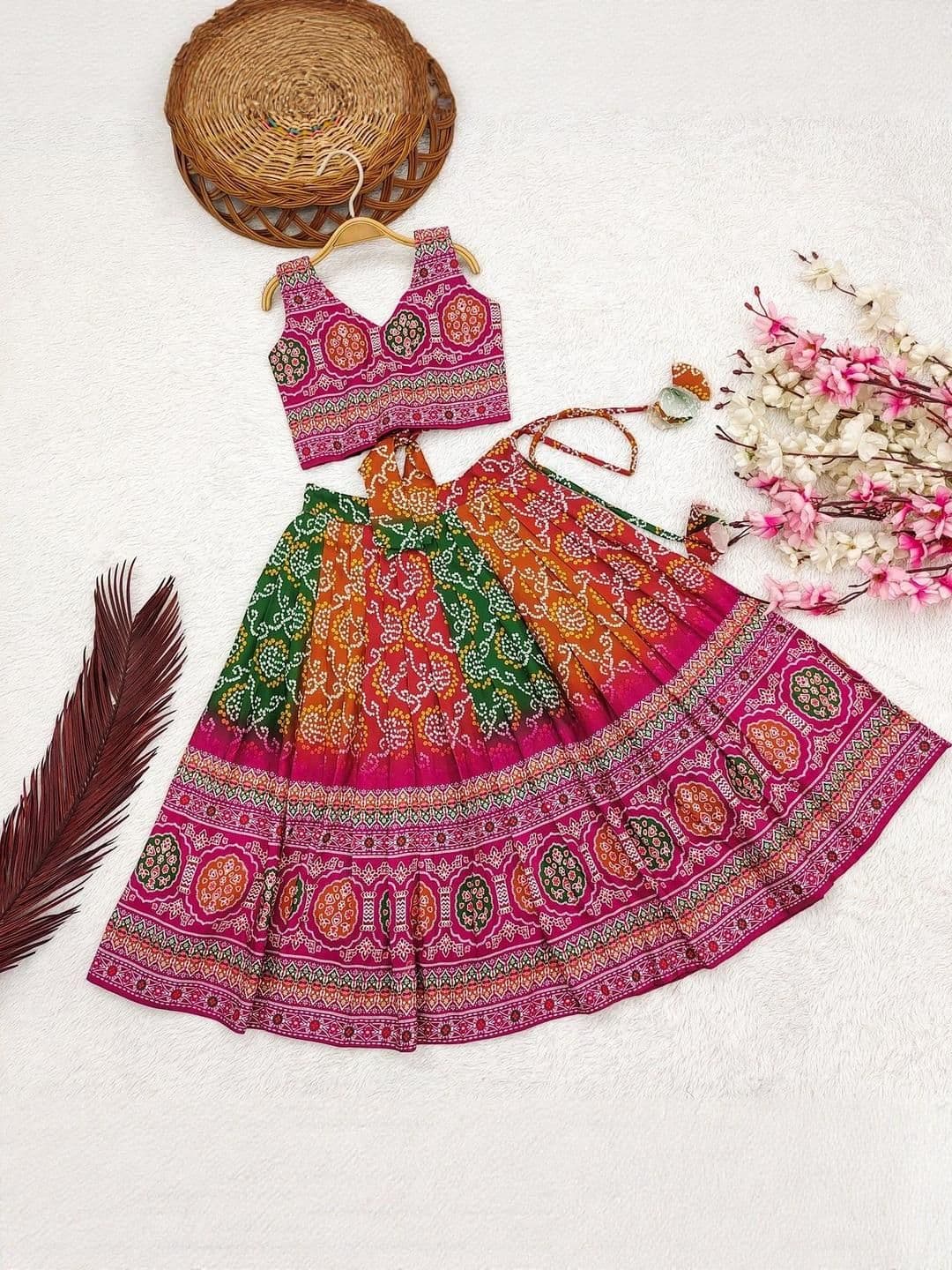 Shoryam Fashion Girls Viscose Rayon Ready to Wear Lehenga Choli - view 1