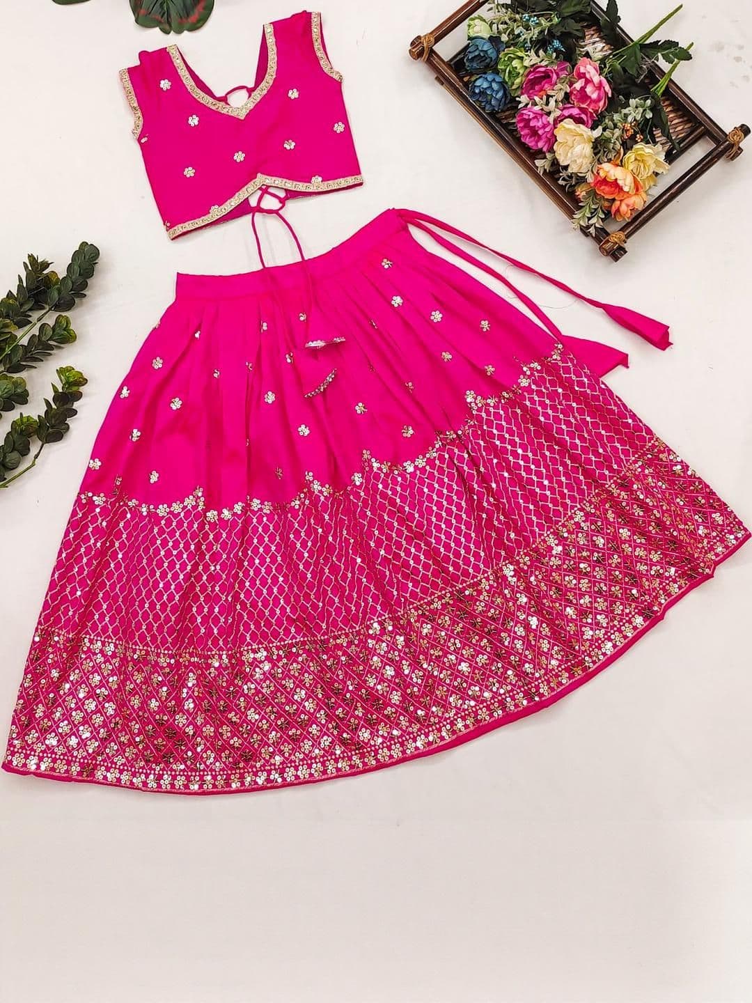 Shoryam Fashion Girls Art Silk Ready to Wear Lehenga Choli - view 1