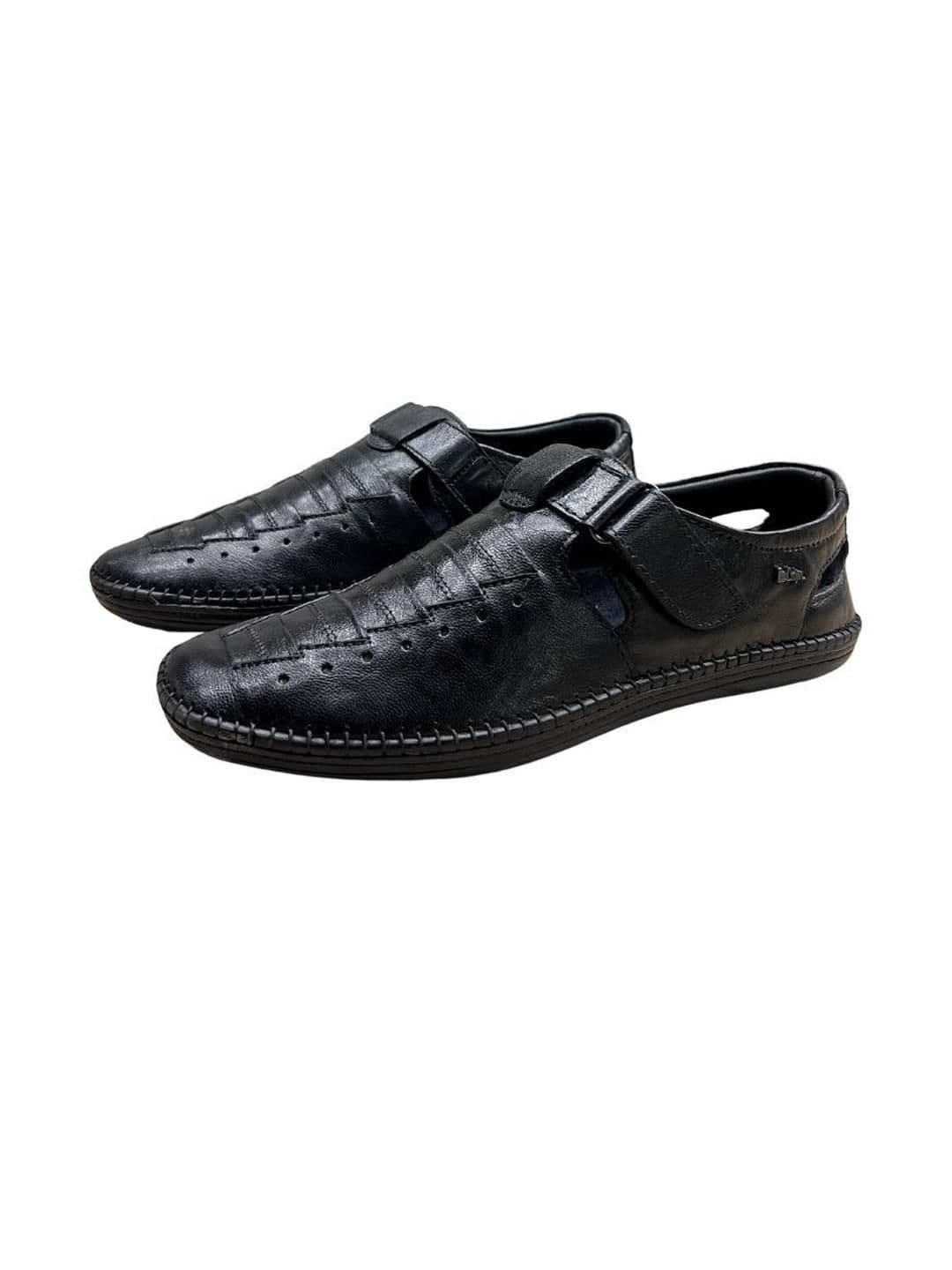 Lee Cooper Men Black Leather Sandals - view 1