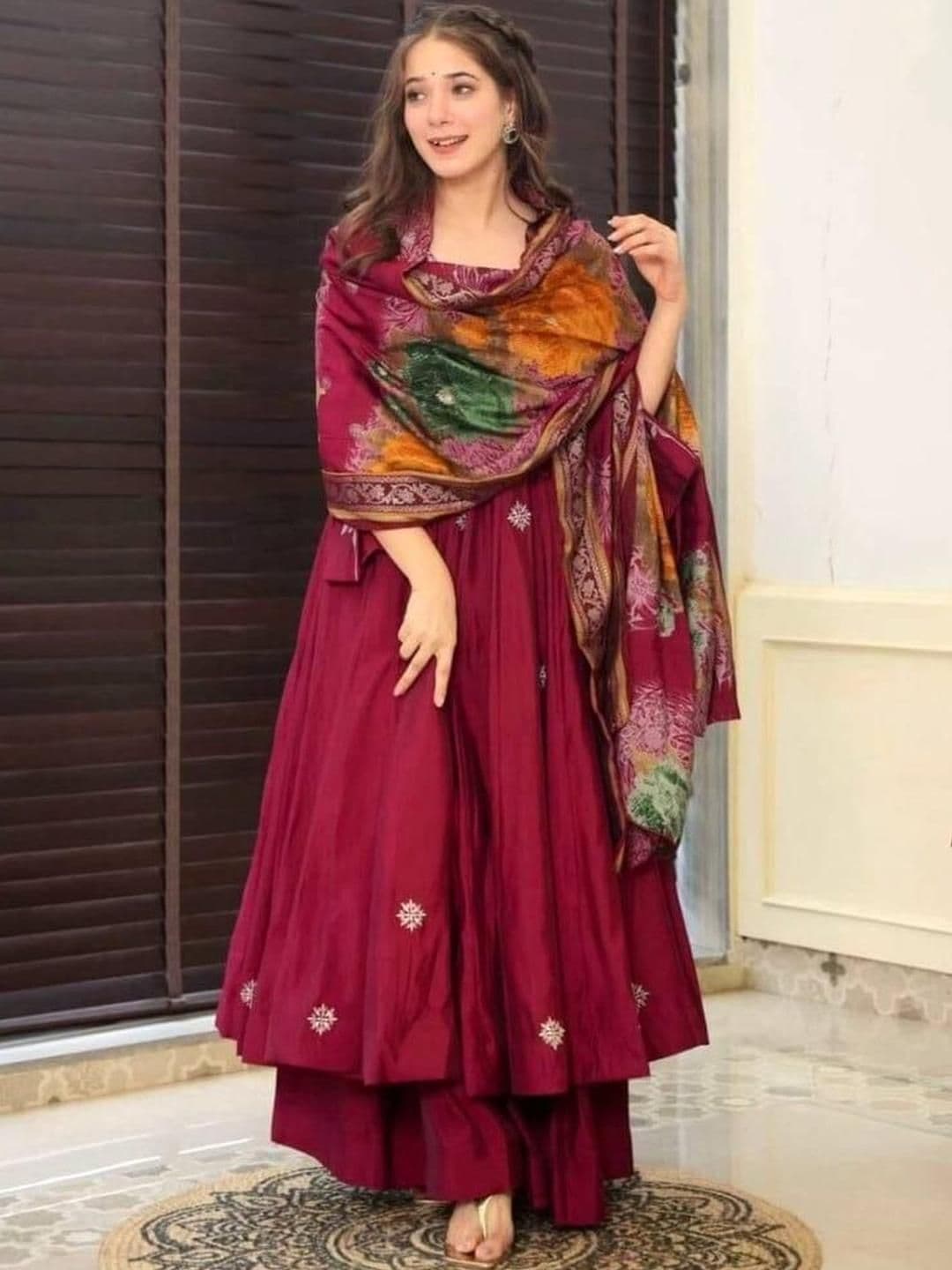 ZIRVI Women Embroidered Anarkali Kurta Set - view 1