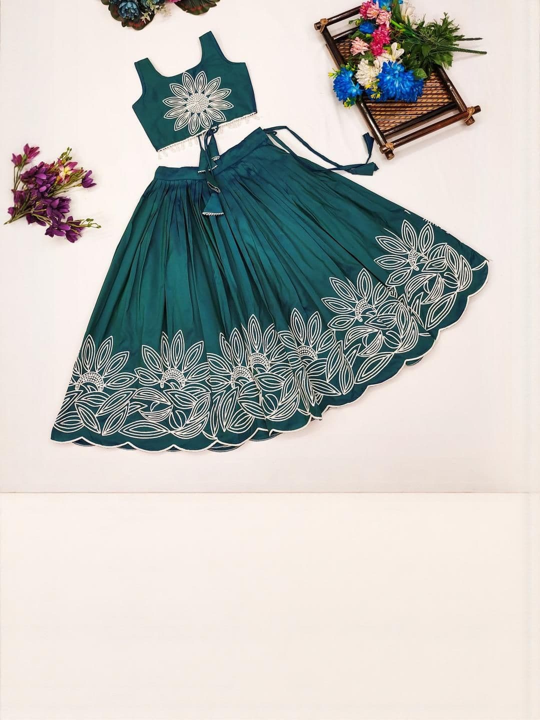 Shoryam Fashion Girls Art Silk Ready to Wear Lehenga Choli - view 1