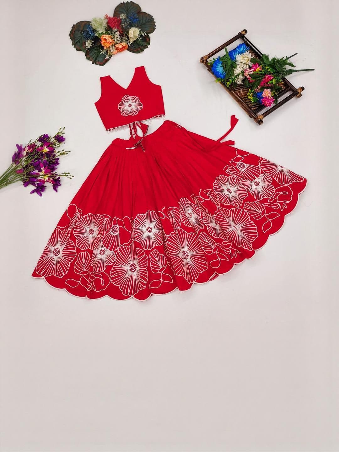 Shoryam Fashion Girls Art Silk Ready to Wear Lehenga Choli - view 1