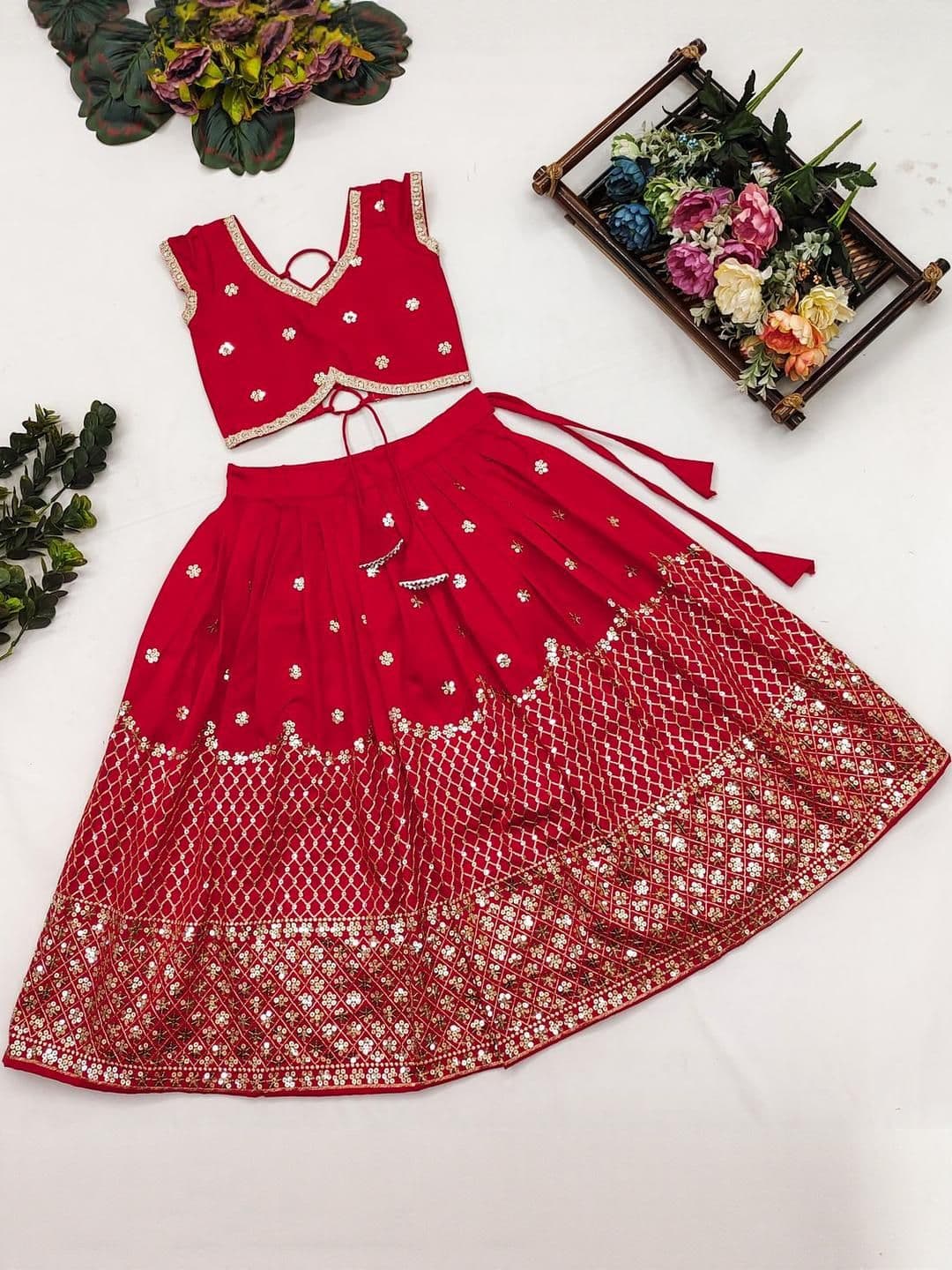 Shoryam Fashion Girls Art Silk Ready to Wear Lehenga Choli - view 1