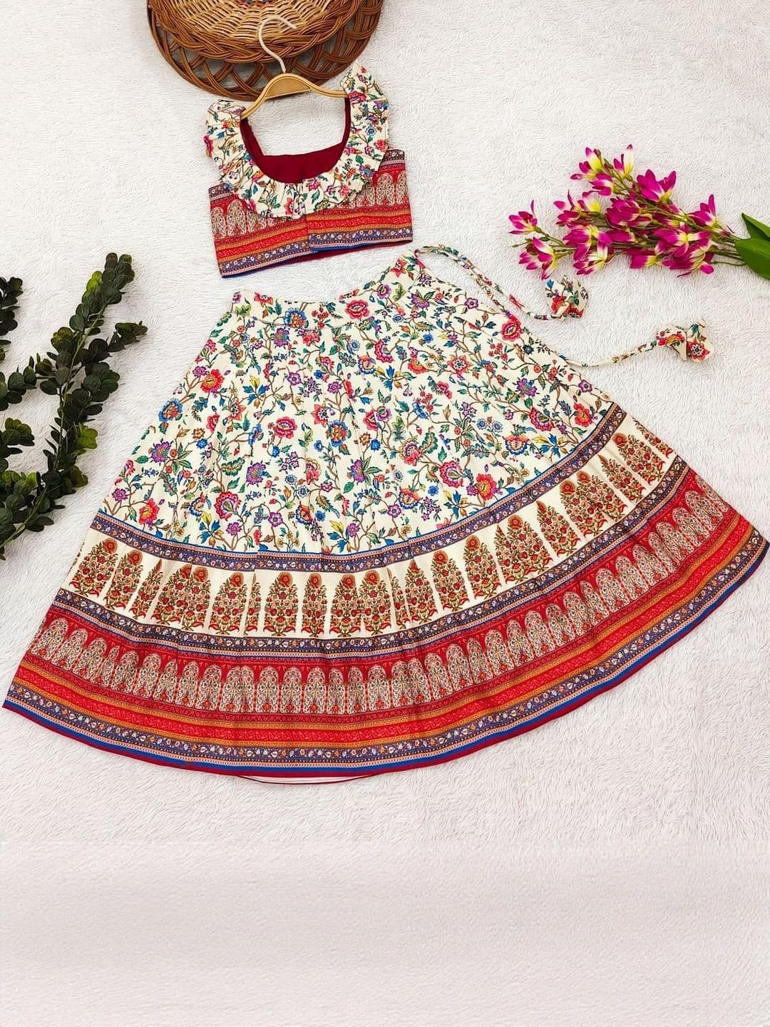 Shoryam Fashion Girls Viscose Rayon Ready to Wear Lehenga Choli - view 1
