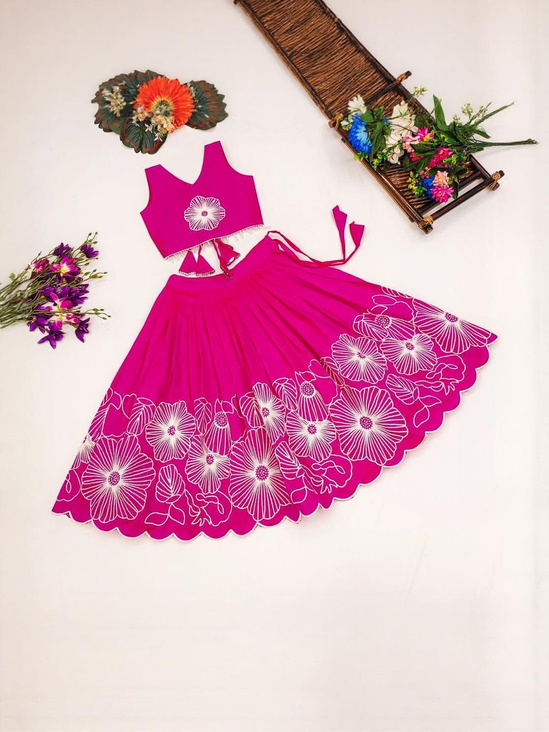 Shoryam Fashion Girls Art Silk Ready to Wear Lehenga Choli - view 1