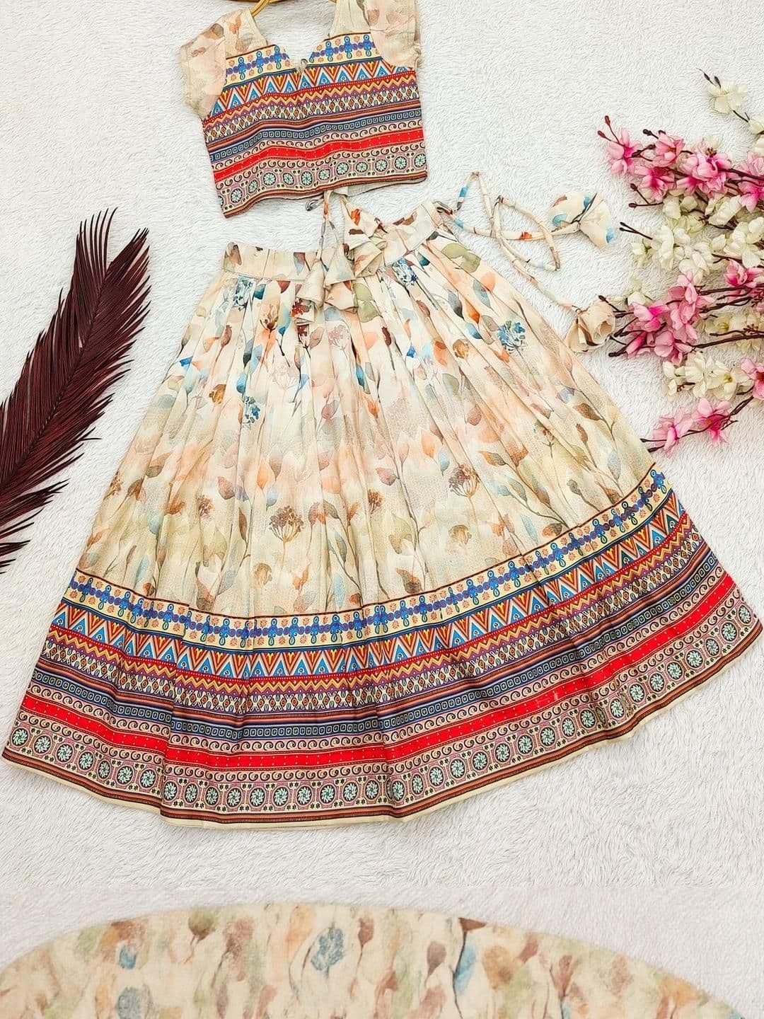 Shoryam Fashion Girls Viscose Rayon Ready to Wear Lehenga Choli - view 1