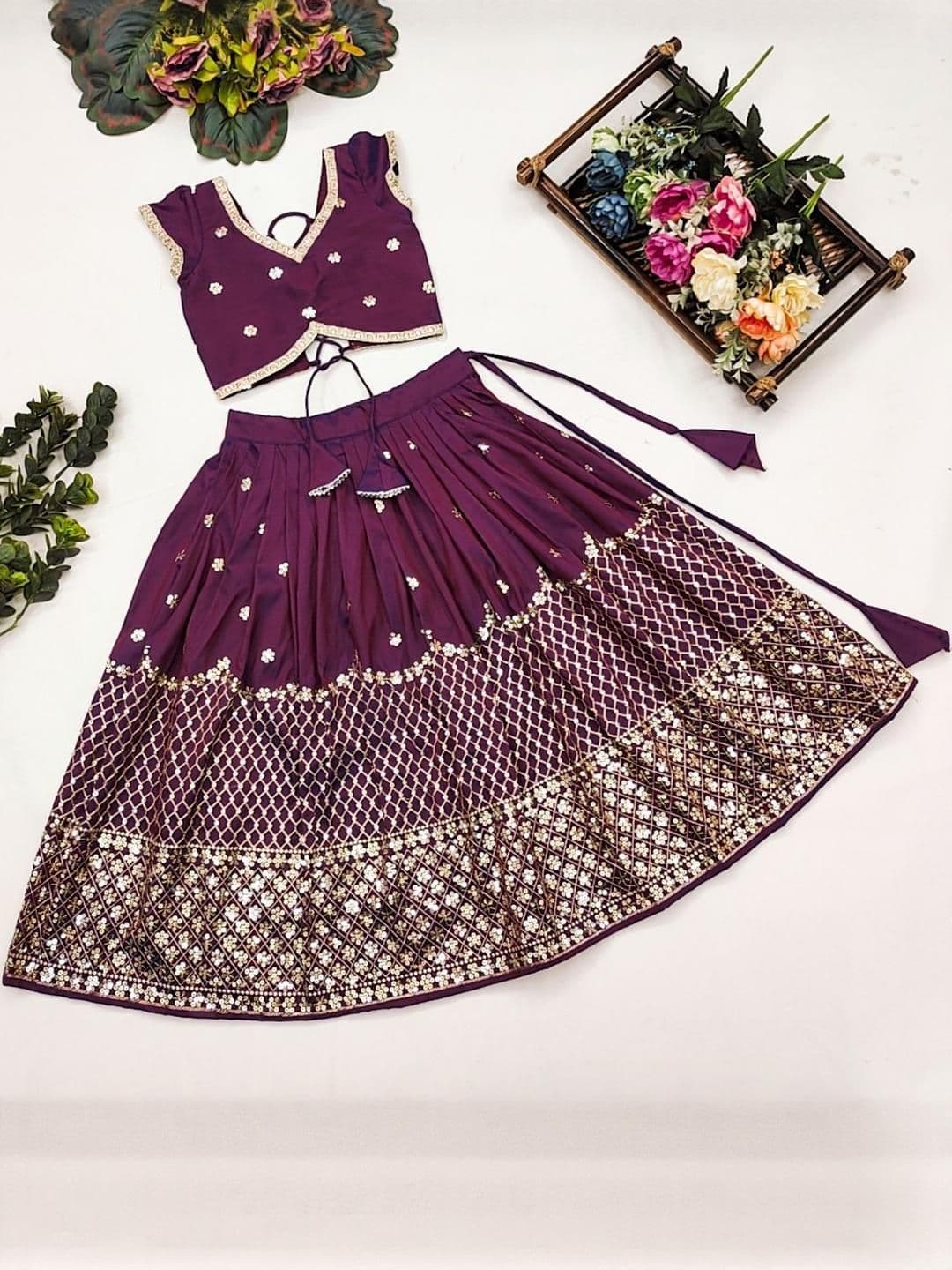 Shoryam Fashion Girls Art Silk Ready to Wear Lehenga Choli - view 1