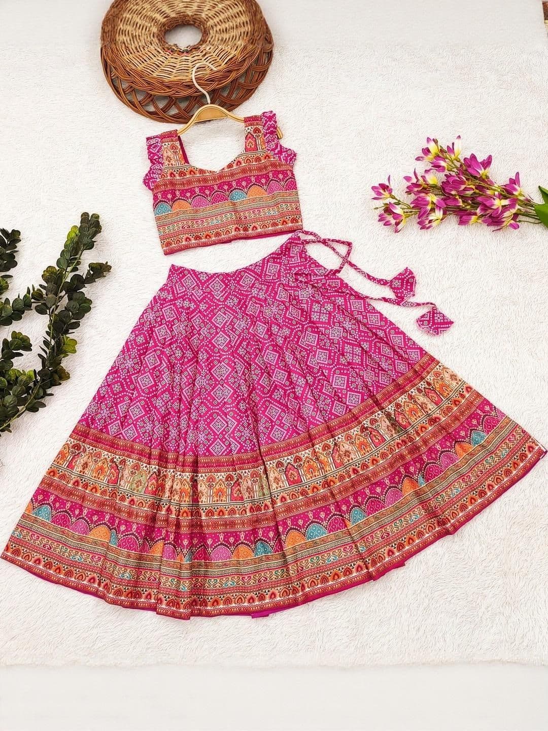 Shoryam Fashion Girls Viscose Rayon Ready to Wear Lehenga Choli - view 1