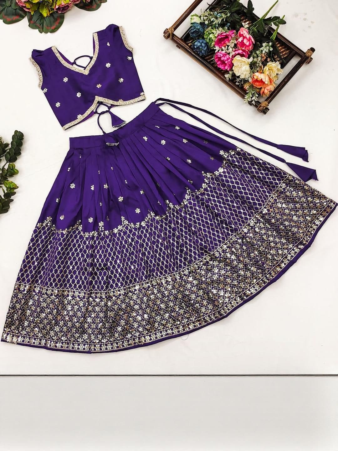 Shoryam Fashion Girls Art Silk Ready to Wear Lehenga Choli - view 1