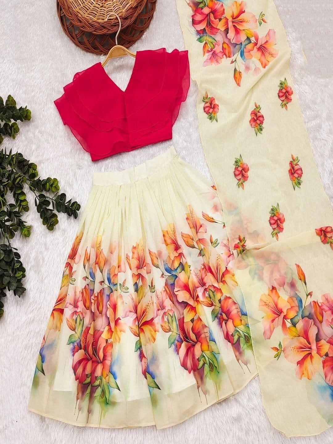 Shoryam Fashion Girls Silk Georgette Ready to Wear Lehenga Choli - view 1