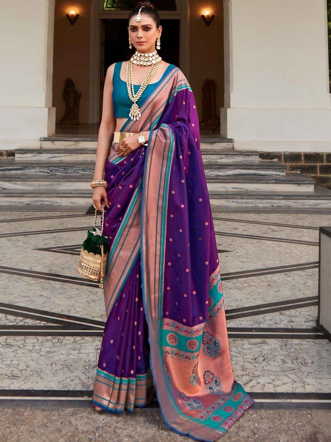 KALINI Purple Paithani Sarees - view 1