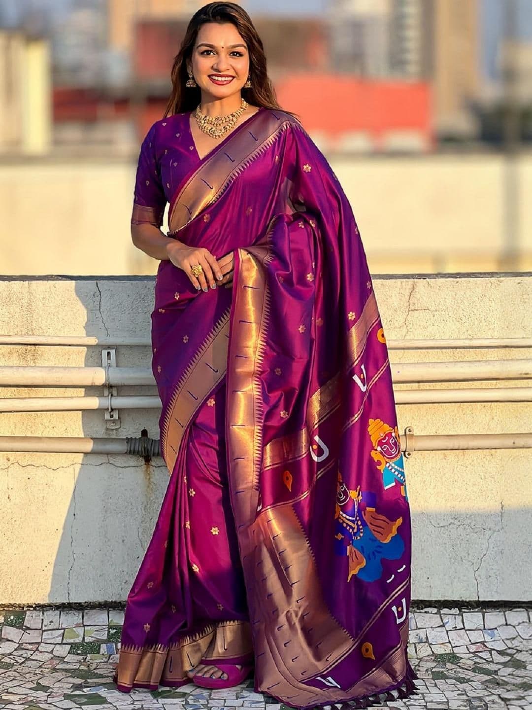 KALINI Magenta Paithani Sarees - view 1