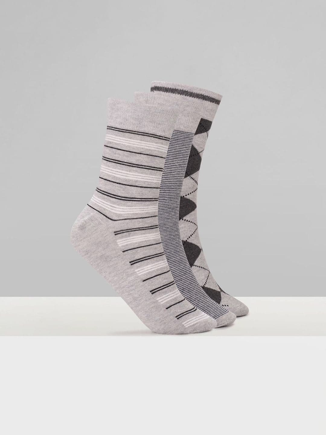 BYFORD by Pantaloons Men Pack Of 3 Striped Ankle-Length Socks - view 1
