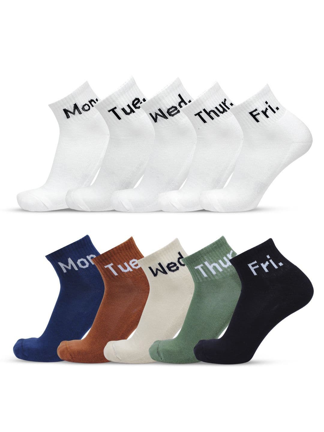 The Sock Street Men Pack Of 10 Printed Weekly Ankle-Length Socks - view 1