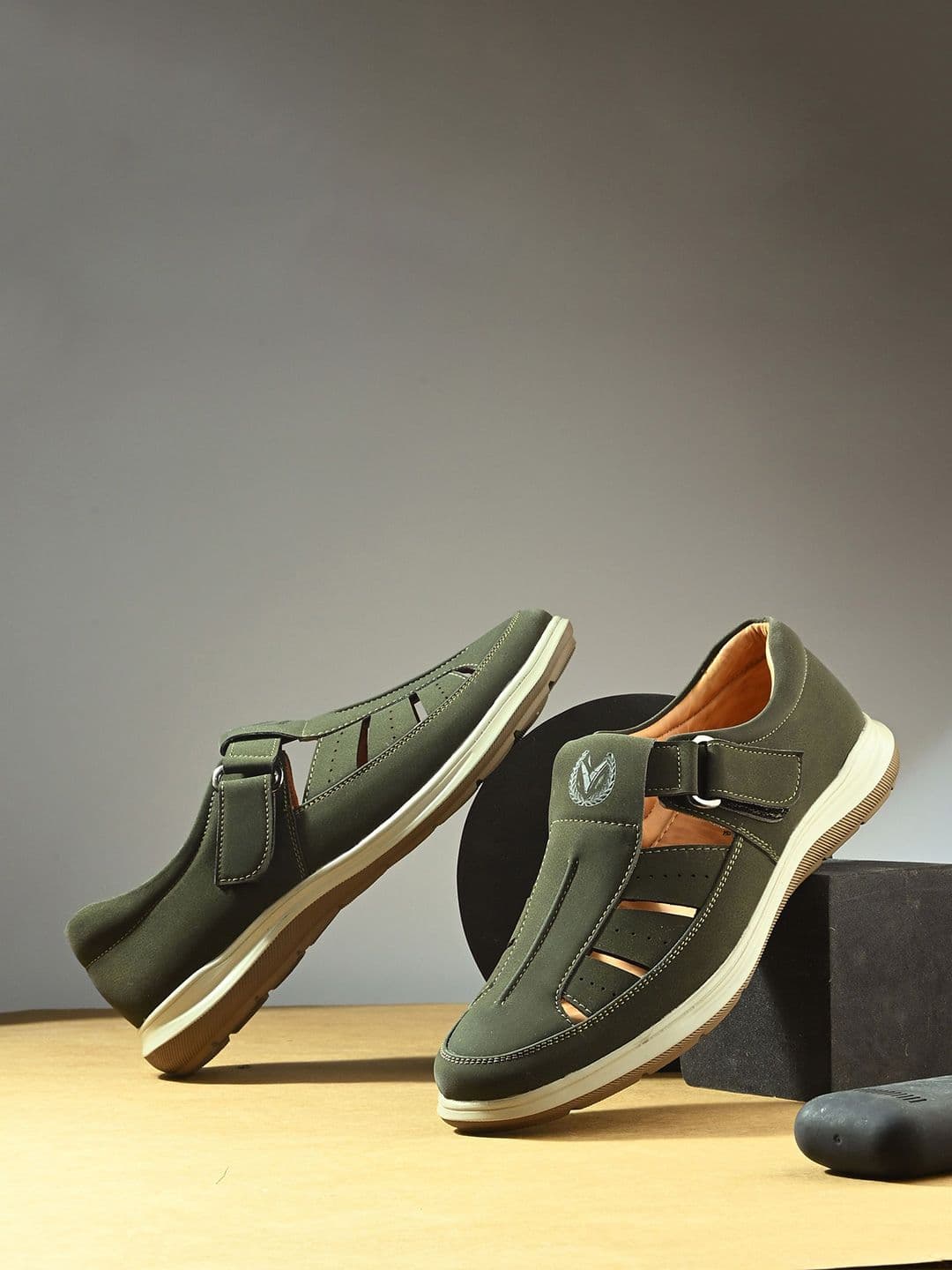 Vellinto Men Comfort Sandals WIth Velcro Closure - view 1