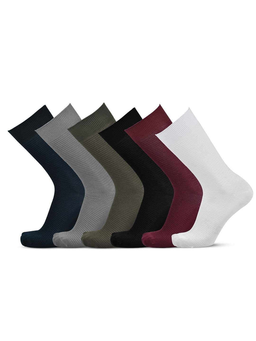 The Sock Street Men Pack Of 6 Mercerised Crew Calf-Length Socks - view 1