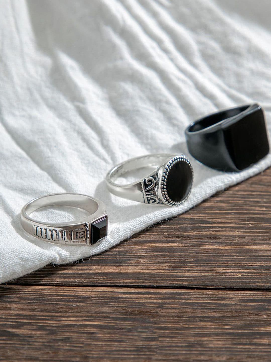 StyleCast x Revolte Set Of 3 Silver-Plated Adjustable Finger Ring