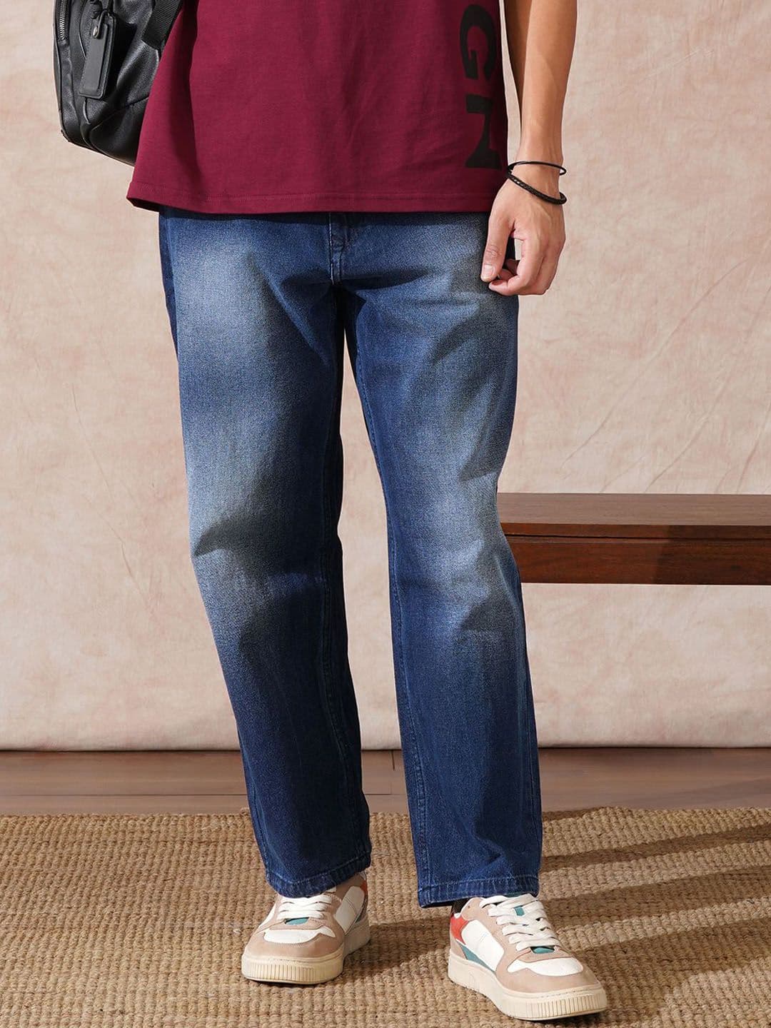 WROGN Men Comfort Wide Leg Mid-Rise Cotton Jeans - view 1