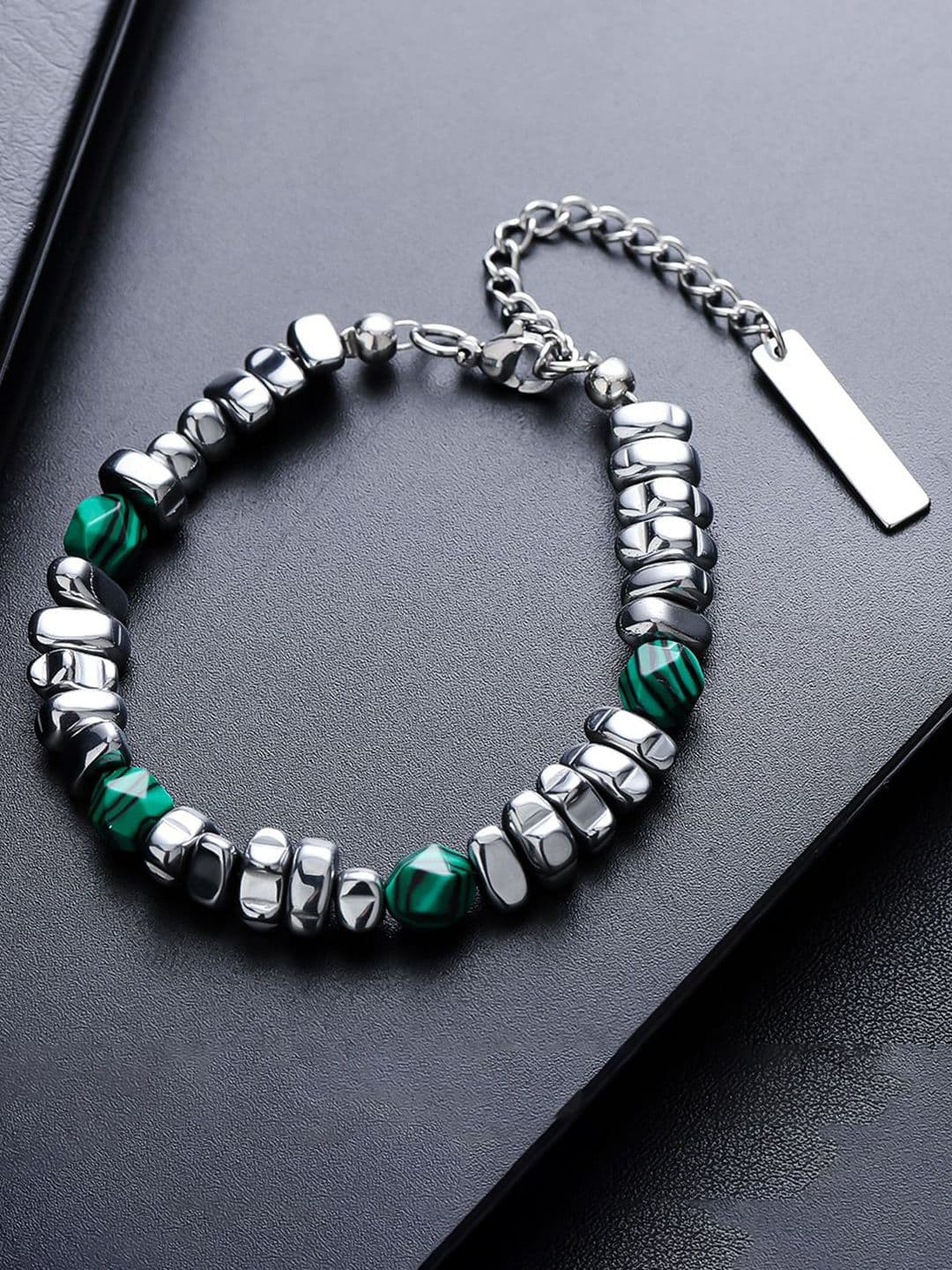 StyleCast x Revolte Men Handcrafted Silver-Plated Charm Bracelet - view 1