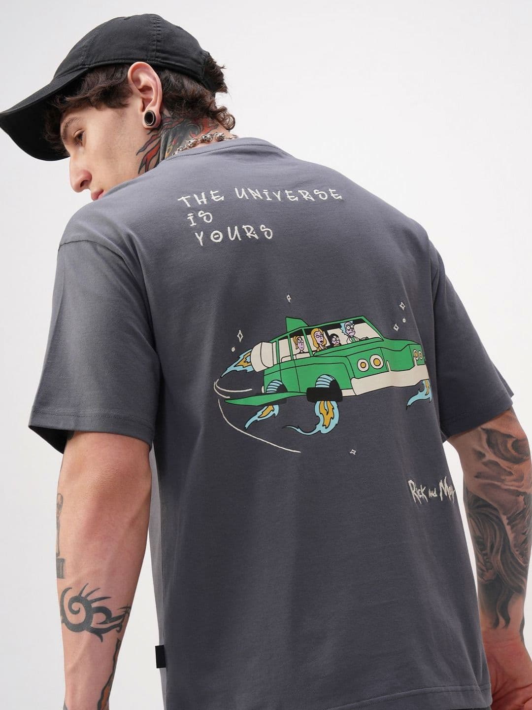 HIGHLANDER Graphic Printed Round Neck Drop-Shoulder Sleeves Relaxed Fit T-shirt - view 1