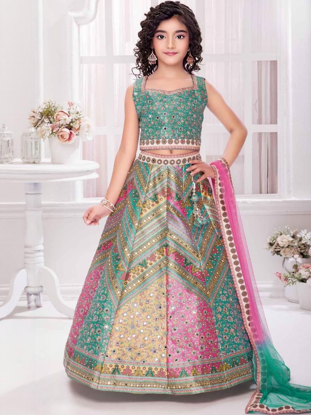 NTURVA Girls Art Silk Lehenga Choli - view 1