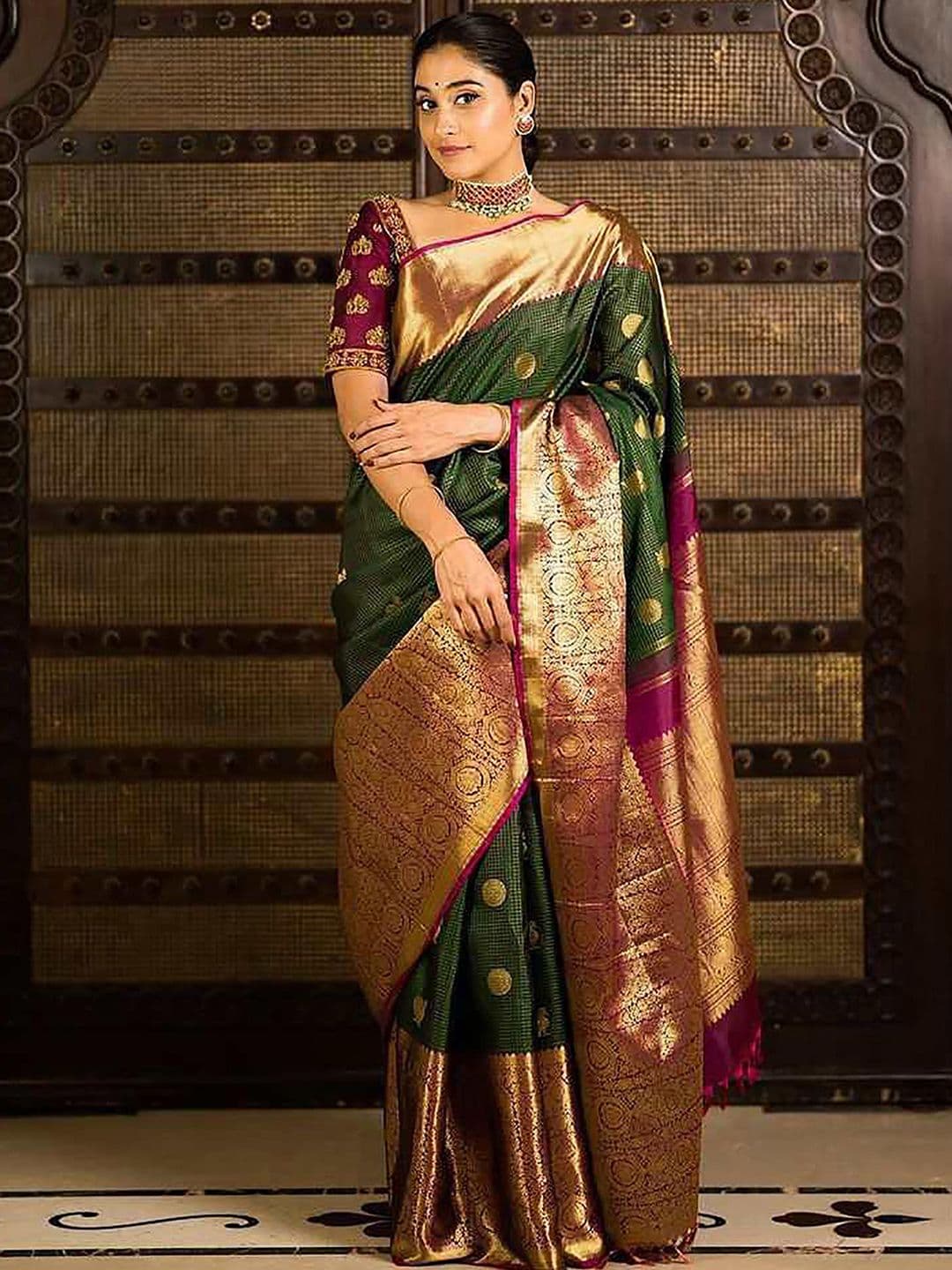 bigben textile Women Ethnic Motifs Zari Banarasi Saree - view 1