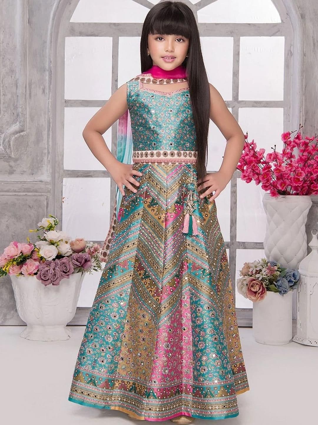 NTURVA Girls Art Silk Lehenga Choli - view 1