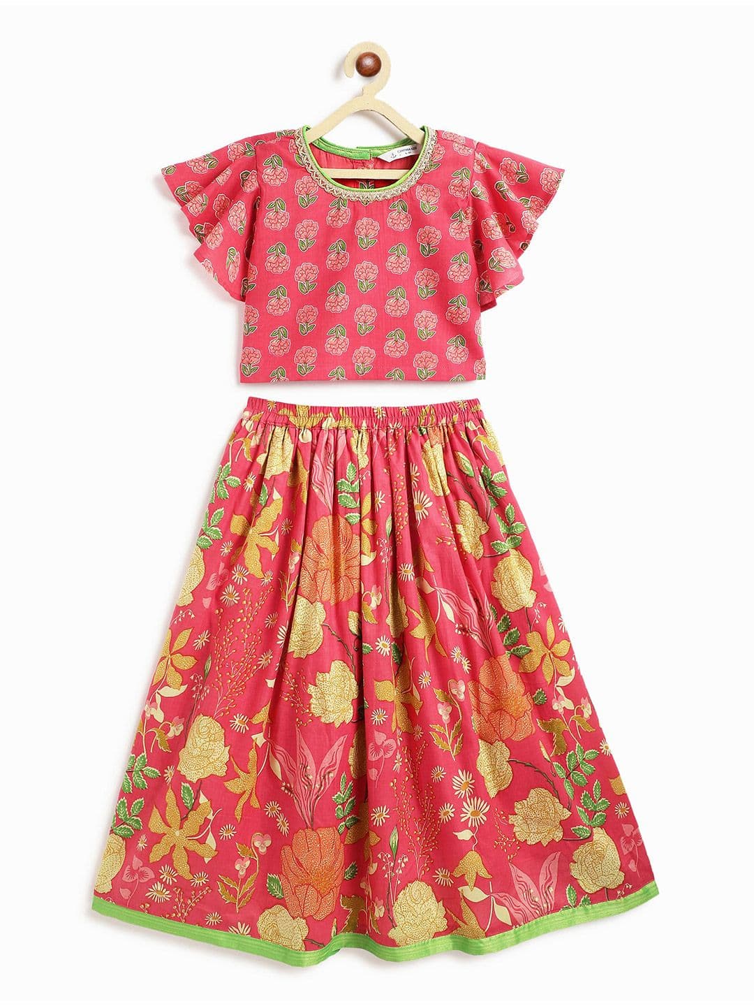 Campana Girls Printed Pure Cotton Ready to Wear Lehenga & Blouse - view 1