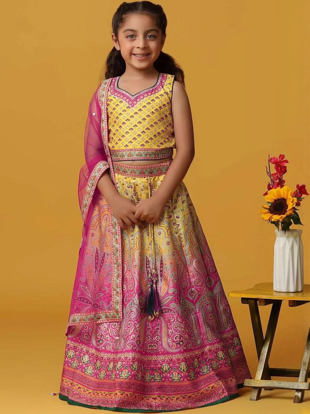 NTURVA Girls Art Silk Lehenga Choli - view 1