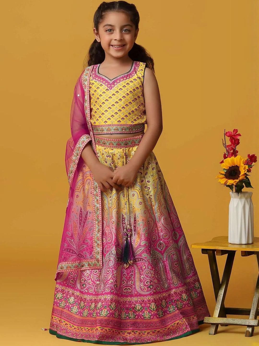 NTURVA Girls Art Silk Lehenga Choli - view 1