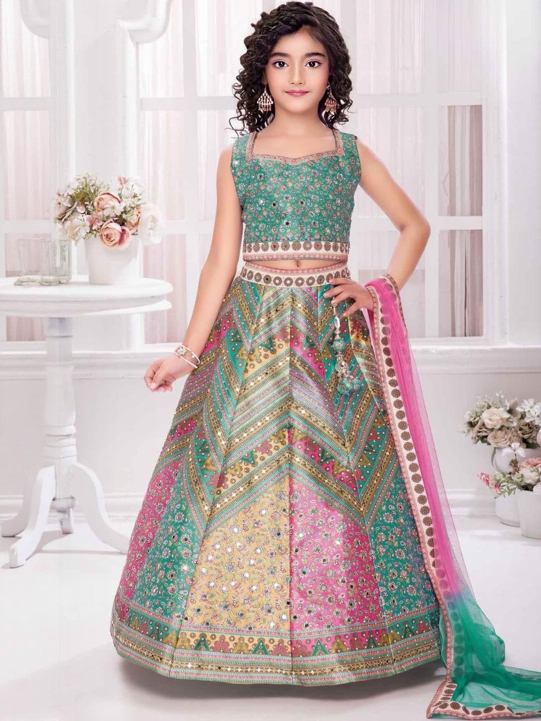 NTURVA Girls Art Silk Lehenga Choli - view 1