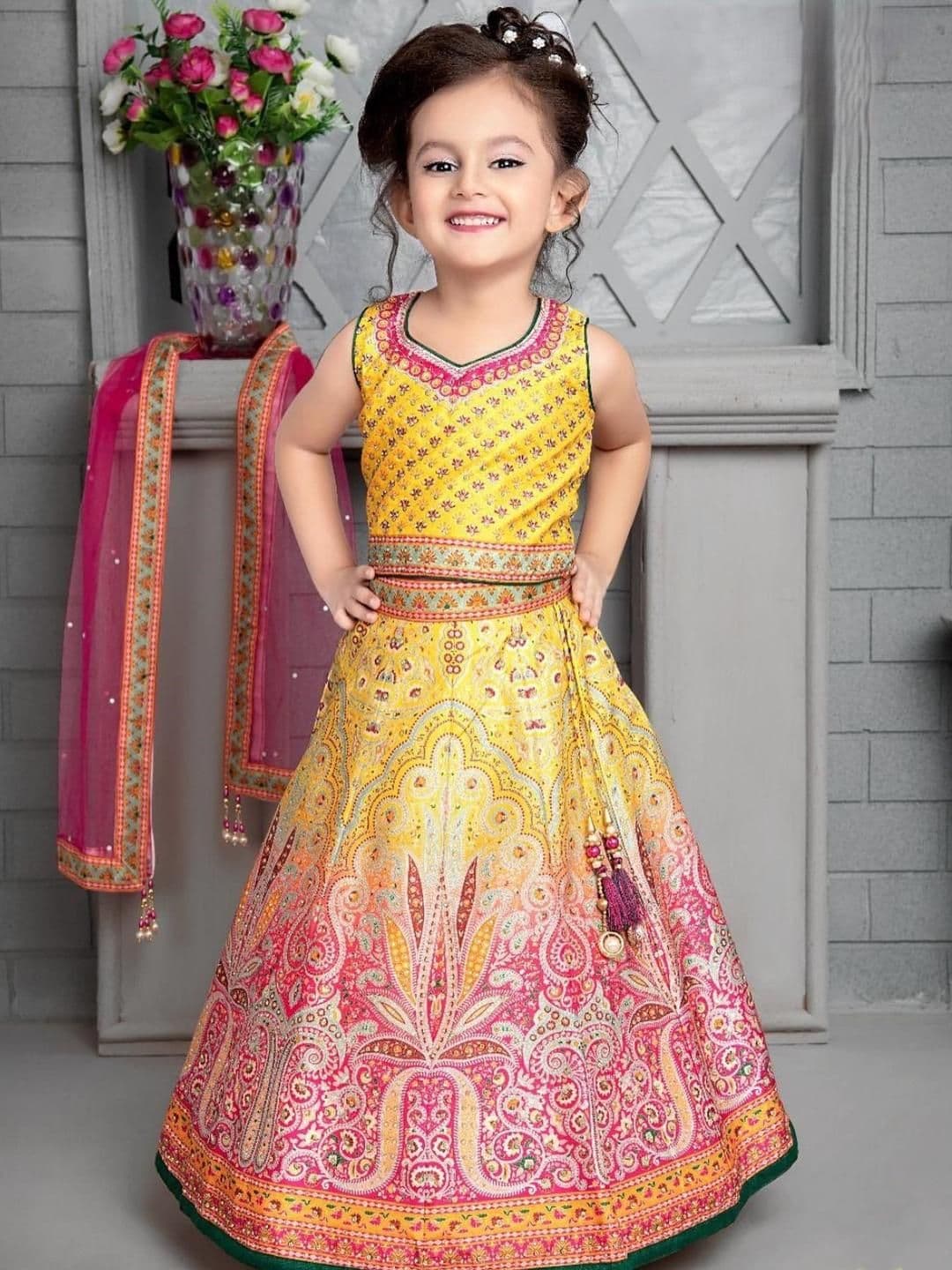 NTURVA Girls Art Silk Lehenga Choli - view 1