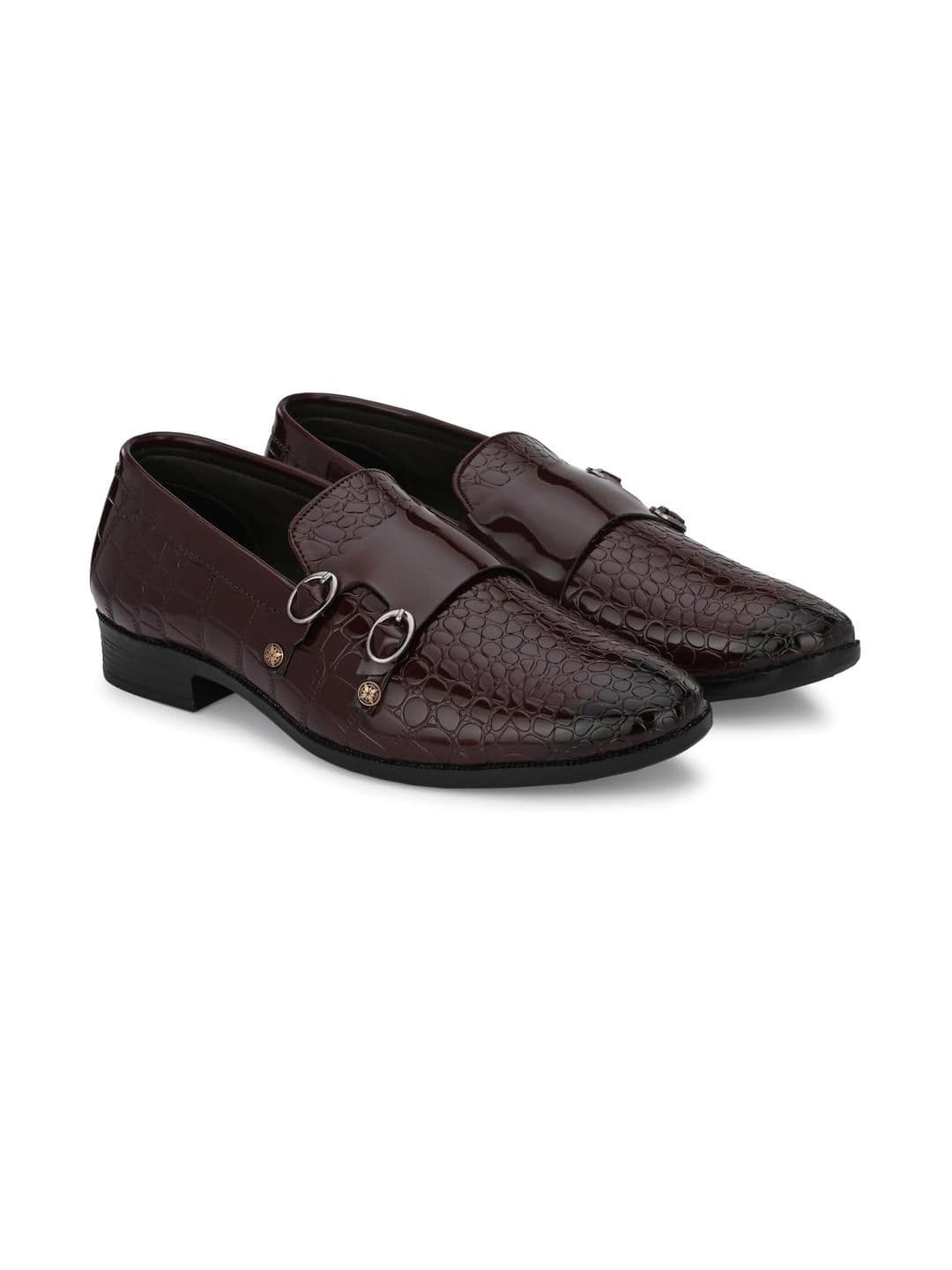 G L Trend Men Monk Style Party Wear Slip-on Burgundy Shoes - view 1